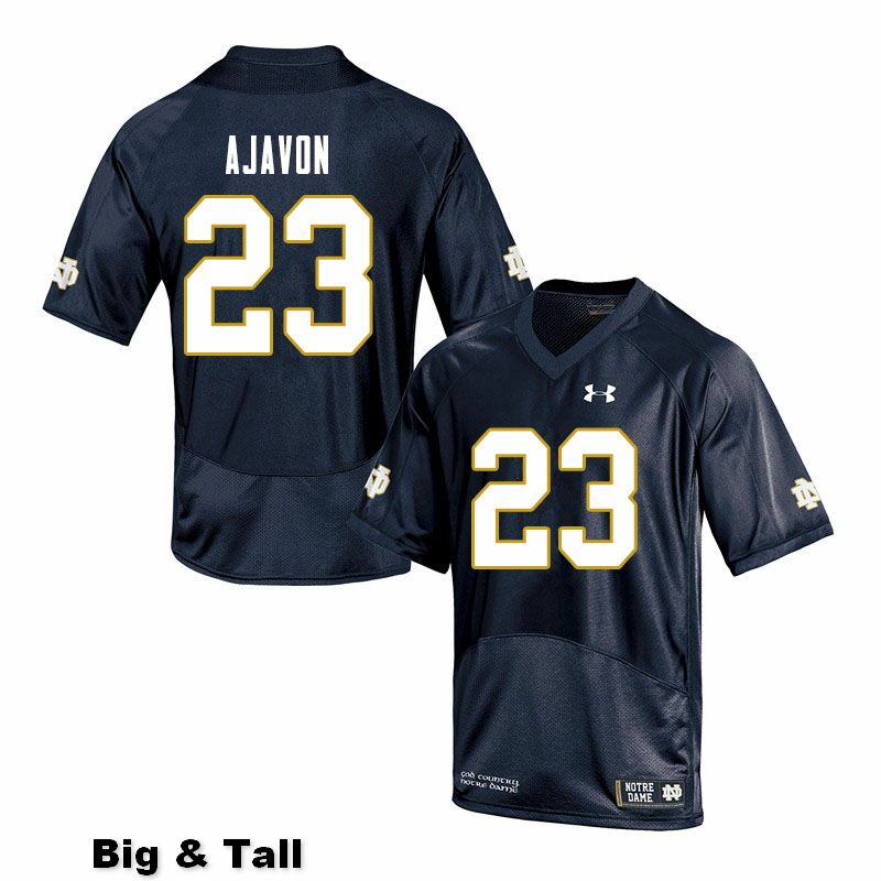 Men's NCAA Notre Dame Fighting Irish #23 Litchfield Ajavon Stitched College Under Armour Authentic Navy Big & Tall Football Jersey ZM10Q12GD